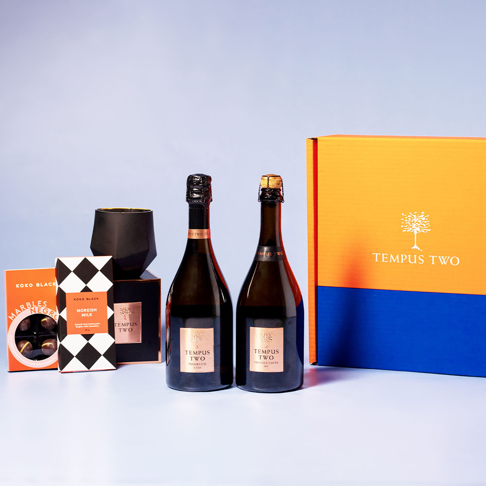 Sip & Celebrate! Bubbles, Candle & Chocolates Gift Set